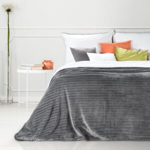 Kvalitná tmavo sivá deka s jemným vzorom 200 x 220 cm Sivá