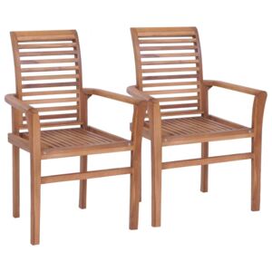Stohovateľné jedálenské stoličky 2 ks masívne teakové drevo