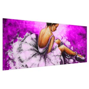 Obraz sediacej baletky (120x50 cm)