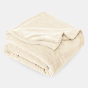 Mikroplyšová deka smotanová biela