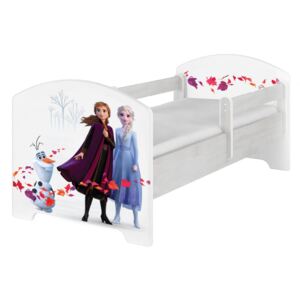 SKLADOM: Detská posteľ Disney - FROZEN 2 140x70 cm - Elsa, Anna a Olaf - 2x krátka zábrana