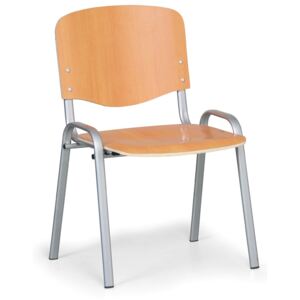 Drevená stolička ISO, buk, konštrukcia sivá, nosnosť 150 kg