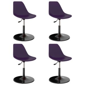Otočné jedálenské stoličky 4 ks, fialové, PP