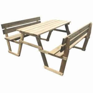 Záhradný piknikový stôl + 2 lavičky z borovicového dreva