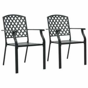 Stohovateľné záhradné stoličky 2 ks čierna