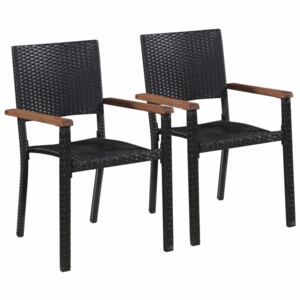 Záhradné stoličky 2 ks čierna / hnedá
