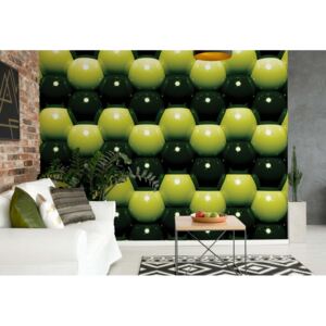 GLIX Fototapeta - 3D Green And Black Ball Pattern Vliesová tapeta - 416x254 cm