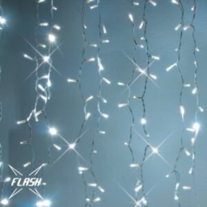 LED svetelný záves - FLASH, 1x3m, ľadová biela, 300 diód