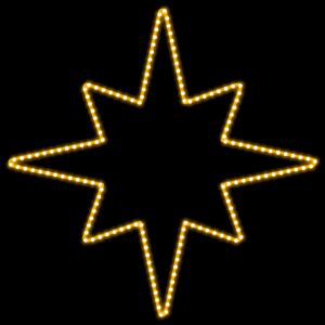 LED svetelný motív - hviezda na špici, výška 72 cm, šírka 72cm, teplá