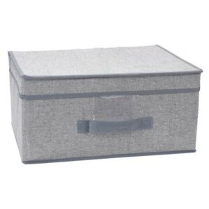 Úložný box s vekom 39 x 29 x 19 cm, sivá