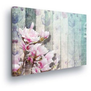 Obraz na plátne - Retro Pink Flower 100x75 cm