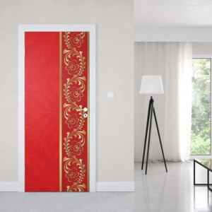 GLIX Fototapeta na dvere - Red Floral Design