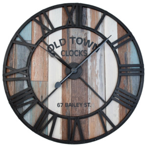Drevené nástenné hodiny Old Town - Ø 91*5 cm