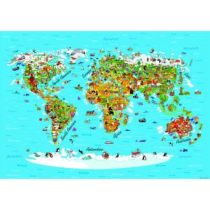 AG Design Mapa světa pro děti - vliesová fototapeta