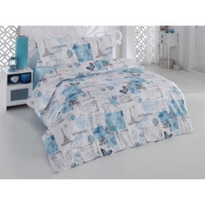 Prehoz na posteľ dvojložkový Paríž modrý , 2 rozmery 240x220 cm