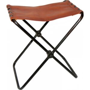 Skladacia stolička s koženým sedlom