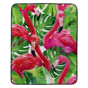 Home farebná skládacia pikniková deka Butter Kings Dark Flamingos