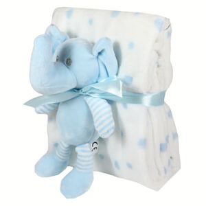 Detský set deka + hračka modrý sloník