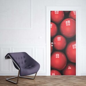 GLIX Fototapeta na dvere - 3D Red Balls
