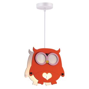 ACA DECOR Detské závesné svietidlo Owl Orange Ø 25 cm