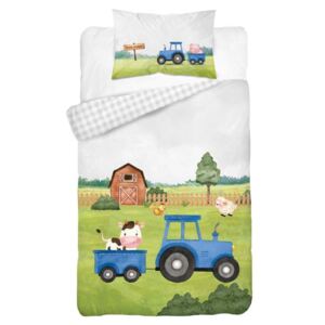 Detexpol Detské obliečky Traktor - modrý 135x100 cm