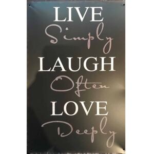Ceduľa Live Laught Love 30cm x 20cm Plechová tabuľa