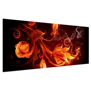 Obraz kvetov v ohni (120x50 cm)