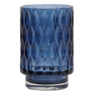 Modrý sklenený svietnik Grace - Ø 9 * 13 cm