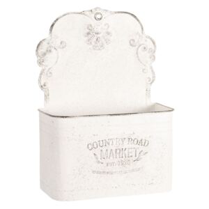 Biely vintage nástenný box na kvety - 24 * 10 * 33 cm