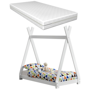[en.casa]® Detská posteľ AAKB-8672 s matracom