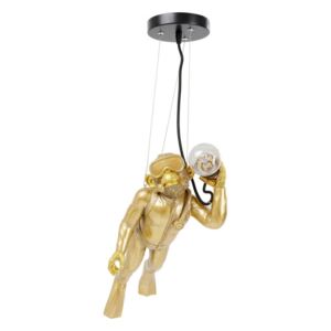 KARE DESIGN Stropné svetlo Zlatá opica potápač so žiarovkou