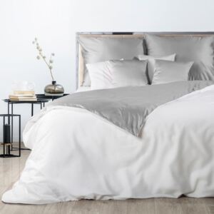 Bielosivé posteľné obliečky NOVA3 z vysoko kvalitného bavlneného saténu 140x200 cm, 70x80 cm