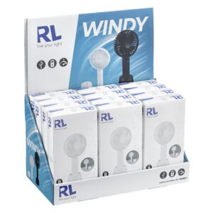 TRIO R042-01 WINDY stolný ventilátor biely, nabíjacia batéria, USB