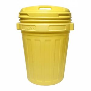 Kôš/nádoba na odpad s vekom 70L žltá, na recykláciu