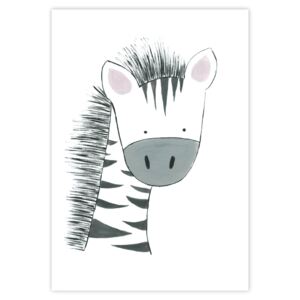 Paradoo Detský plagát Zebra (gramáž 350g/m²) Veľkosť: 21 cm x 30 cm