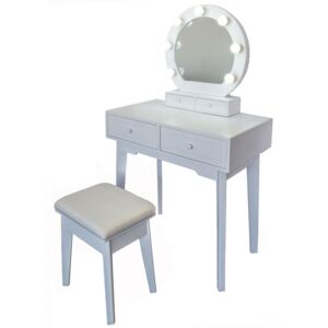 Kozmetický stolík so zrkadlom Vanessa, 75 x 40 x 130 cm
