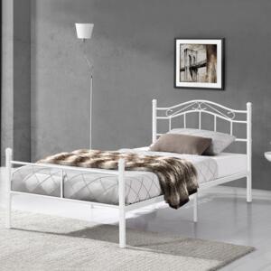 [en.casa] Kovová posteľ "Florenz" HTMB-120W s roštom 120 x 200 cm biela