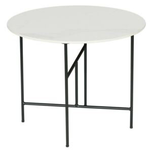 Biely konferenčný stôl s porcelánovou doskou WOOOD Vida, ⌀ 60 cm