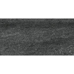 Schodovka Rako Quarzit čierna 30x60 cm mat DCVSE739.1