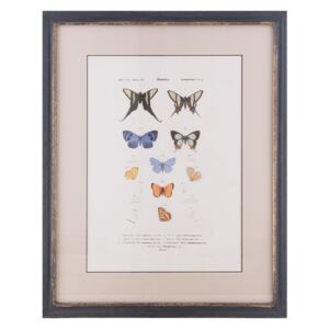 Obraz v drevenom ráme s motýľmi - 38 * 2 * 48 cm