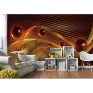 GLIX Fototapeta - Orange Red Yellow Modern Abstract Design Vliesová tapeta - 416x254 cm