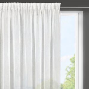 Biela záclona LILIAN na páske s dažďovým efektom, polopriehľadná 300X145 cm