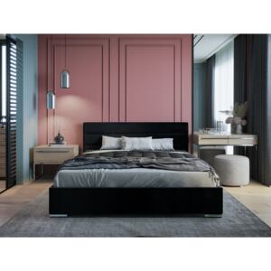 PROXIMA.store - Luxusná posteľ BARI - čierna - 140/160/180 Veľkosť postele: Pre matrac 140 x 200 cm