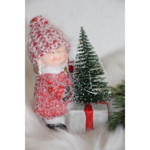 Dievčatko s LED svietiacim stromčekom (Vianočná dekorácia, Dievčatko)