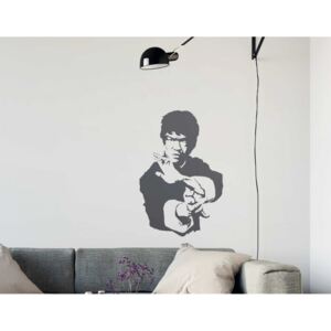 GLIX Bruce Lee - samolepka na zeď Šedá 60 x 90 cm