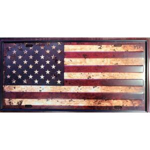 Ceduľa vlajka USA 30,5cm x 15,5cm Plechová tabuľa