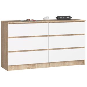 Komoda K140 6 zásuviek SONOMA / Biela