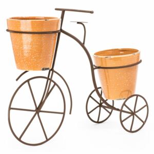 Bicykel hrdza obal na kvety / 2 črepníky 42x15x35 cm