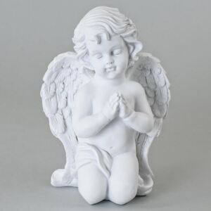 Anjel polyrez. Biely modliaci v25cm
