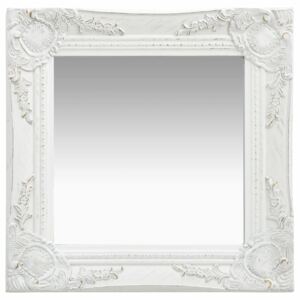 Nástenné zrkadlo v barokovom štýle 40x40 cm biele
